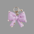 Sparkling Rhinestone Pink Bow Keychain