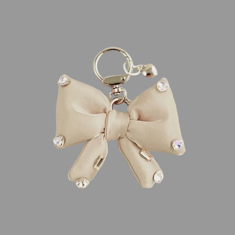 Sparkling Rhinestone Pink Bow Keychain