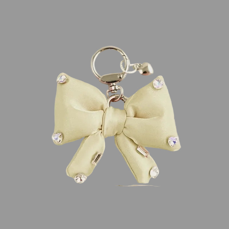 Sparkling Rhinestone Pink Bow Keychain